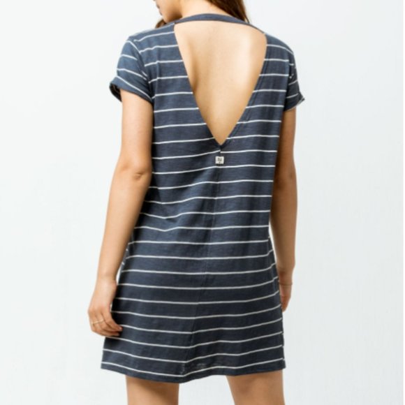 🛍 2 for $25! 🛍 Billabong - Striped Blue Coast - Nautical Tee Dress XS - Picture 5 of 9